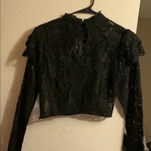 Black Lace Crop Top